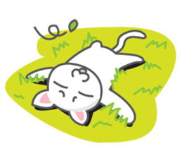 White cat (Eng.version of kai mook) sticker #6196741