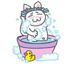 White cat (Eng.version of kai mook) sticker #6196742