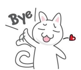 White cat (Eng.version of kai mook) sticker #6196743