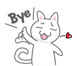 White cat (Eng.version of kai mook) sticker #6196743