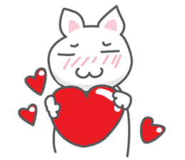 White cat (Eng.version of kai mook) sticker #6196746