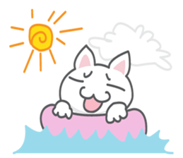 White cat (Eng.version of kai mook) sticker #6196748
