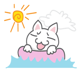 White cat (Eng.version of kai mook) sticker #6196748