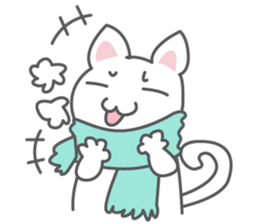 White cat (Eng.version of kai mook) sticker #6196750