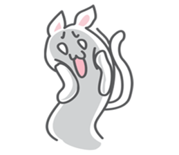 White cat (Eng.version of kai mook) sticker #6196754