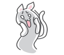 White cat (Eng.version of kai mook) sticker #6196754