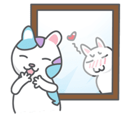 White cat (Eng.version of kai mook) sticker #6196757