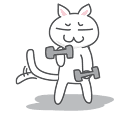 White cat (Eng.version of kai mook) sticker #6196758