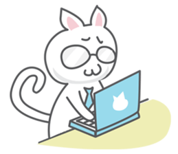 White cat (Eng.version of kai mook) sticker #6196759