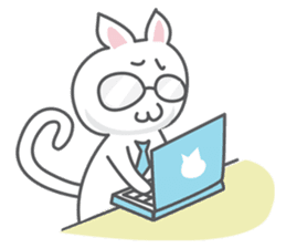 White cat (Eng.version of kai mook) sticker #6196759