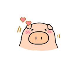 cute animal stickers (pig) sticker #6198672