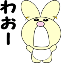 Yellow rabbit's holiday sticker #6198875