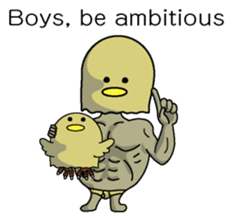 Chickman & chick English version sticker #6199819