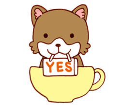 Cup doggy (English version) sticker #6201374
