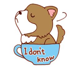 Cup doggy (English version) sticker #6201376