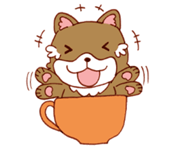 Cup doggy (English version) sticker #6201378