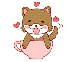 Cup doggy (English version) sticker #6201382