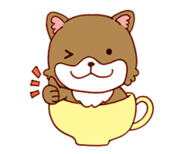 Cup doggy (English version) sticker #6201386