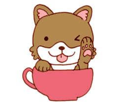 Cup doggy (English version) sticker #6201387