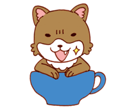 Cup doggy (English version) sticker #6201390