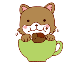 Cup doggy (English version) sticker #6201393