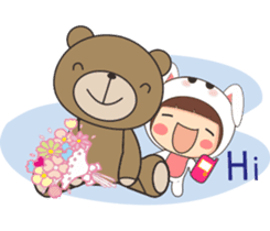 Little Mina & Dady Bear 2 sticker #6206777