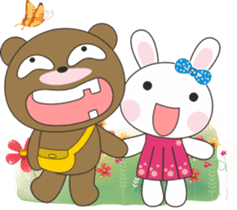 Mina rabbit and Cola bear sticker #6207164