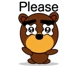 Black Eyebrows Bear 7 ( English ) sticker #6207809