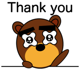 Black Eyebrows Bear 7 ( English ) sticker #6207810