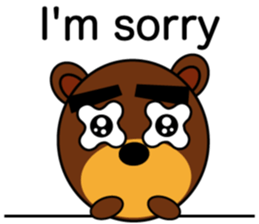 Black Eyebrows Bear 7 ( English ) sticker #6207811