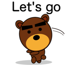 Black Eyebrows Bear 7 ( English ) sticker #6207817