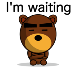 Black Eyebrows Bear 7 ( English ) sticker #6207821