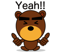 Black Eyebrows Bear 7 ( English ) sticker #6207825