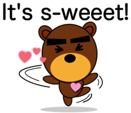 Black Eyebrows Bear 7 ( English ) sticker #6207826