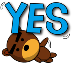 Black Eyebrows Bear 7 ( English ) sticker #6207828