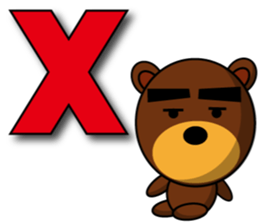 Black Eyebrows Bear 7 ( English ) sticker #6207831