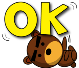 Black Eyebrows Bear 7 ( English ) sticker #6207832