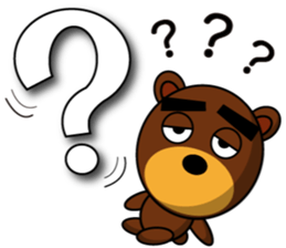 Black Eyebrows Bear 7 ( English ) sticker #6207833