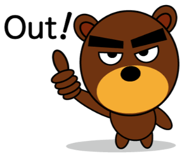 Black Eyebrows Bear 7 ( English ) sticker #6207834