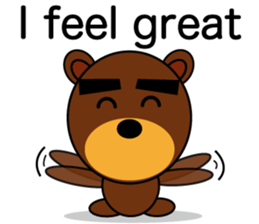 Black Eyebrows Bear 7 ( English ) sticker #6207838