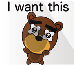 Black Eyebrows Bear 7 ( English ) sticker #6207840