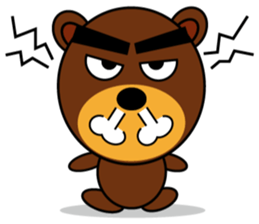 Black Eyebrows Bear 7 ( English ) sticker #6207844