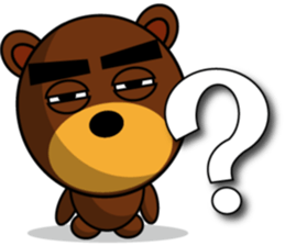 Black Eyebrows Bear 9 sticker #6213569