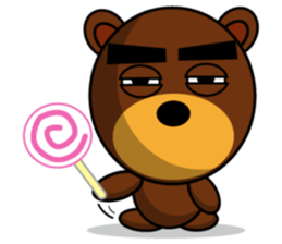 Black Eyebrows Bear 9 sticker #6213571