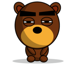 Black Eyebrows Bear 9 sticker #6213572