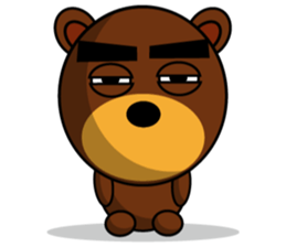 Black Eyebrows Bear 9 sticker #6213573