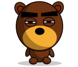 Black Eyebrows Bear 9 sticker #6213574