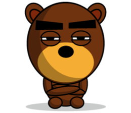 Black Eyebrows Bear 9 sticker #6213575