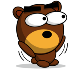 Black Eyebrows Bear 9 sticker #6213577