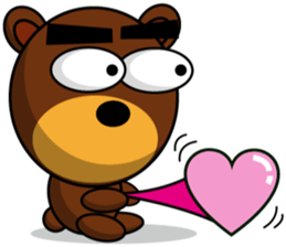 Black Eyebrows Bear 9 sticker #6213578